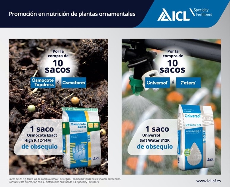 Promoción de ICL en nutrición de plantas ornamentales: Osmocote Exact y Universol